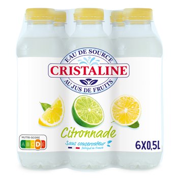 Eau de source Cristaline Jus citronnade 50cl x 6