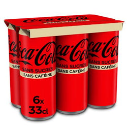 Soda Coca-Cola sans sucres Sans caféine - 6x33cl