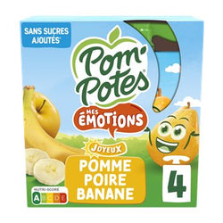 Compotes Pom'Potes Pomme Poire Banane - x4 - 360g