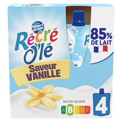 Goûter laitier Récré O'Lé Gourdes Saveur Vanille - 4x85g