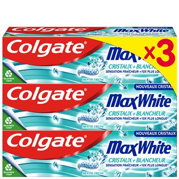 Dentifrice Colgate Max White Cristaux Blancheur - 3x75ml