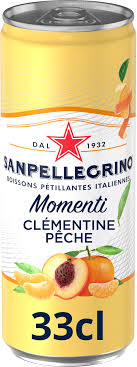 Boisson Gazeuse aromatisée Clémentine Pêche SAN PELLEGRINO MOMENTI - 33cl