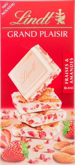 Tablette GRAND PLAISIR Blanc Fraises & Amandes 150g