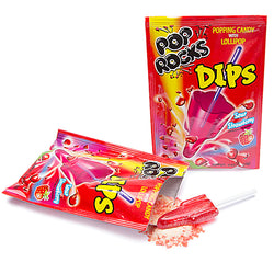 Pop Rocks Dips Popping Candy With Lollipop Cola and Strawberry 18g