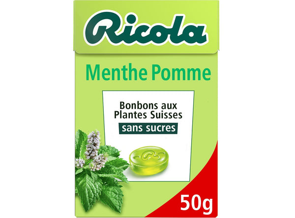 Bonbons sans sucres Ricola Menthe pomme - 50g