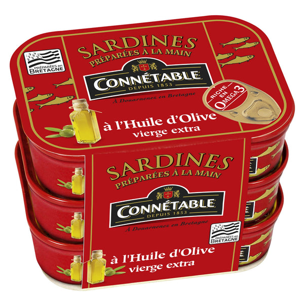 Sardines Connetable Huile d'olive - 3x135g