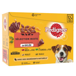 Sachets fraîcheur chien sélection mixte en gelée PEDIGREE - 12x100g