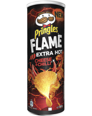 PRINGLES FLAME HOT CHEESE & CHILI 160GR