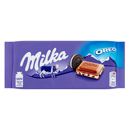Milka Tablette chocolat au lait Morceaux de Oreo 100g