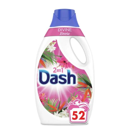 Lessive liquide Dash 2en1 divine envie 2,6L