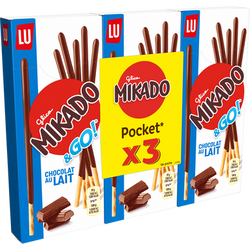 Biscuits Mikado LU Chocolat au lait - 3x39g