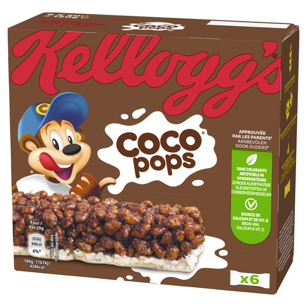 Barres de céréales Coco Pops Kellogg's - 6x20g