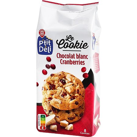 Biscuits Cookies P'tit Déli Chocolat raisin cranberrie 200g