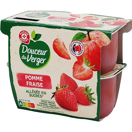 Compote pomme fraise Douceur du Verger allégé 4x100g