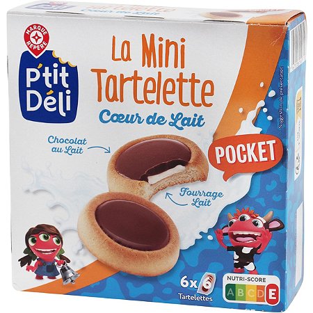 Tartelettes Chocolat P'tit Déli Fourrées au lait - 225g