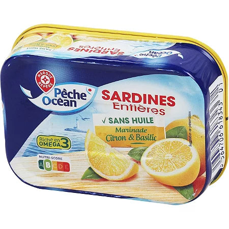 Sardines Pêche Océan Citron basilic 135g