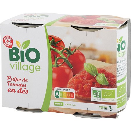 Pulpe de tomates Bio Village 2x400g