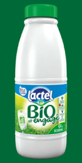Lait Bio écrémé Lactel UHT 1l