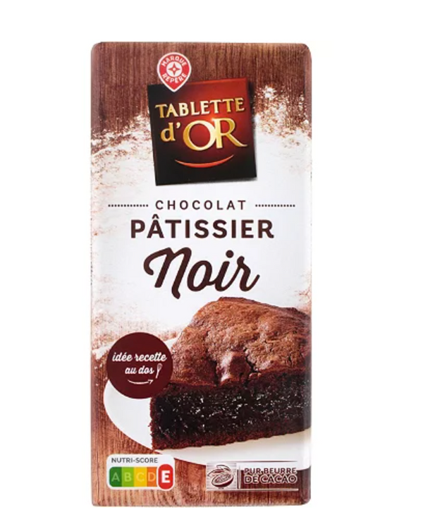 Chocolat Pâtissier Tablette dOr Noir - 200g