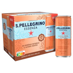 Eau gazeuse aromatisée Pêche Melon SAN PELLEGRINO ESSENZA - 6x33cl