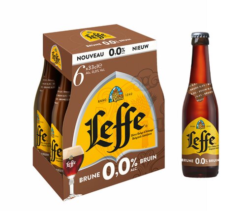 LEFFE 0,0% brune 6x33cl