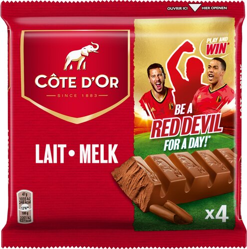 CÔTE D'OR lait 4x47g