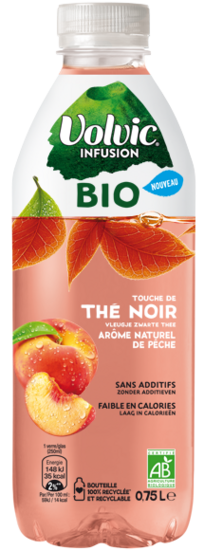 Volvic infusion Bio Thé noir Pêche - 75cl