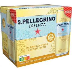 Eau gazeuse aromatisée Citron SAN PELLEGRINO ESSENZA - 6x33cl