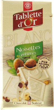 Chocolat blanc Tablette d'Or Noisettes entières - 200g