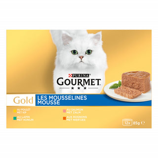 Barquettes chats Gourmet Gold Les mousselines - 12x85g