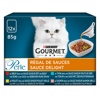 Sachet repas chat Gourmet Perle Régal de sauces - 12x85g
