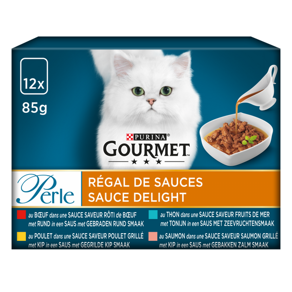 Sachet repas chat Gourmet Perle Régal de sauces - 12x85g