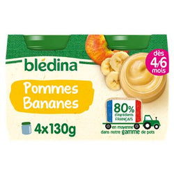 Compote bébé Blédina 4-6 mois Pomme banane - 4x130g