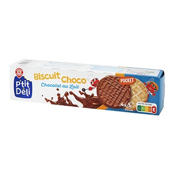 Biscuits P'tit Déli ronds Chocolat lait 200g