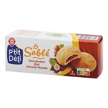 Sablés fourrés P'tit Déli Noisette 125g