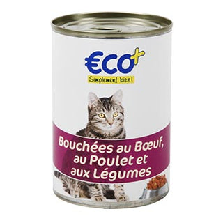 Bouchées pour chats Eco+ Boeuf poulet légumes - 410g