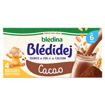 Lait & Céréale Blédidej 6 mois Saveur cacao - 4x250ml