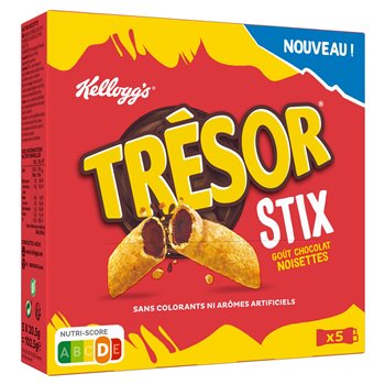 Barre de céréales Trésor Stix chocolat noisettes - 5x20,5g