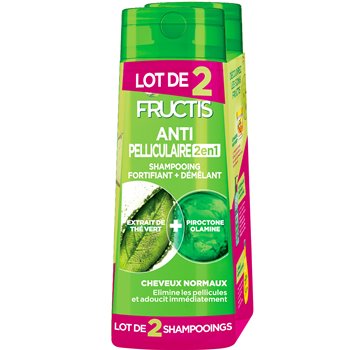 Shampooing 2en1 Fructis Anti-pelliculaire - 2x250ml