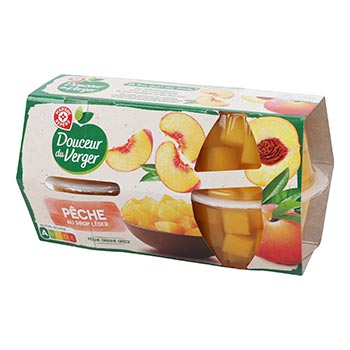 Fruits au sirop Douceur Verger Pêches - 4x70g