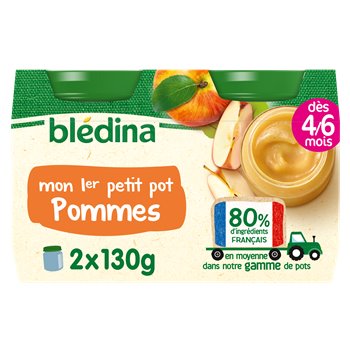 Compote bébé Blédina 4-6 mois Pomme - 2x130g