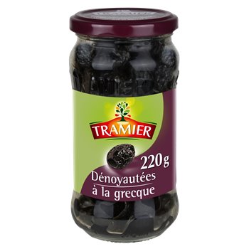 Olives noires Tramier A la grecque, dénoyautées 220