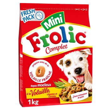 Croquettes chiens Frolic Adulte - Volaille - 1kg