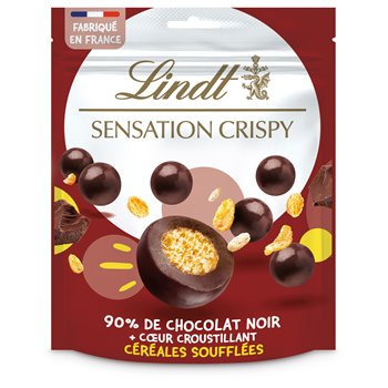 Tablette de chocolat noir Lindt Sensation crispy céréales 140g
