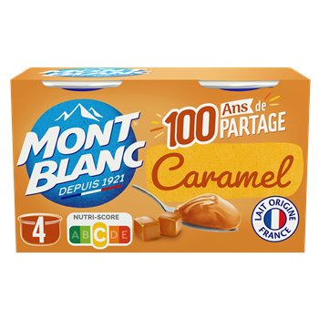 Crème dessert Mont Blanc Coupelles Caramel - 4x125g