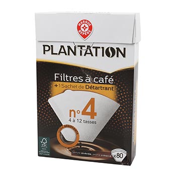 Filtre à café n°4 Plantation x80 avec 1 sachet de détartrant