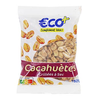 Cacahuètes Eco+ Grillés a sec - 150g