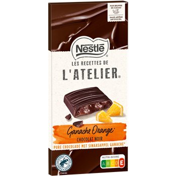 Tablette Chocolat Noir Nestlé L'Atelier Ganache Orange 144g