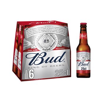 Bière blonde Bud 6x25cl