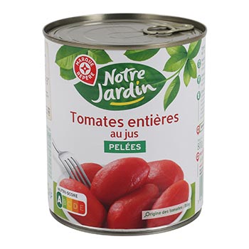 Tomates pelées Notre Jardin Entières - 476g